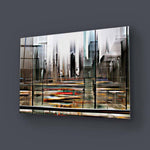Glitched Cityscape Glass Wall Art - CreoGlass E-Shop
