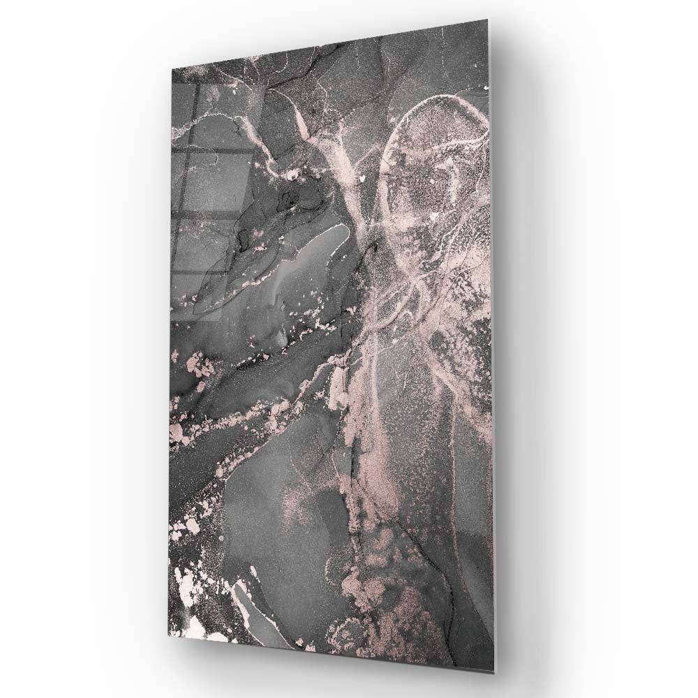 Grey Alcohol Ink Abstract Glass Wall Art - CreoGlass E-Shop