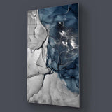 Grey and Blue Alcohol Ink Abstract Glass Wall Art - CreoGlass E-Shop