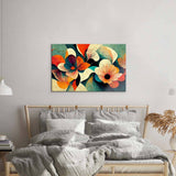Grunge Paper Flowers Glass Wall Art - CreoGlass E-Shop