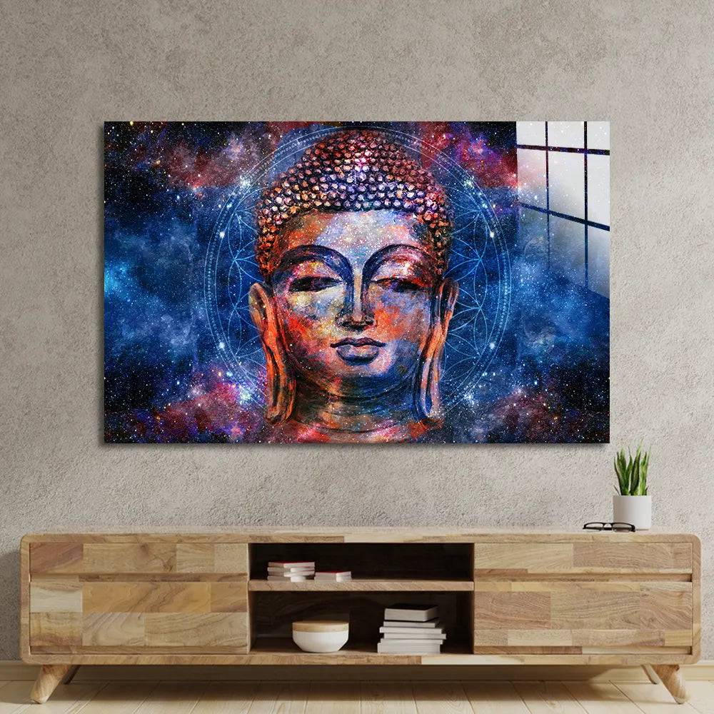 Head Lord Buddha Digital Glass Wall Art - CreoGlass E-Shop
