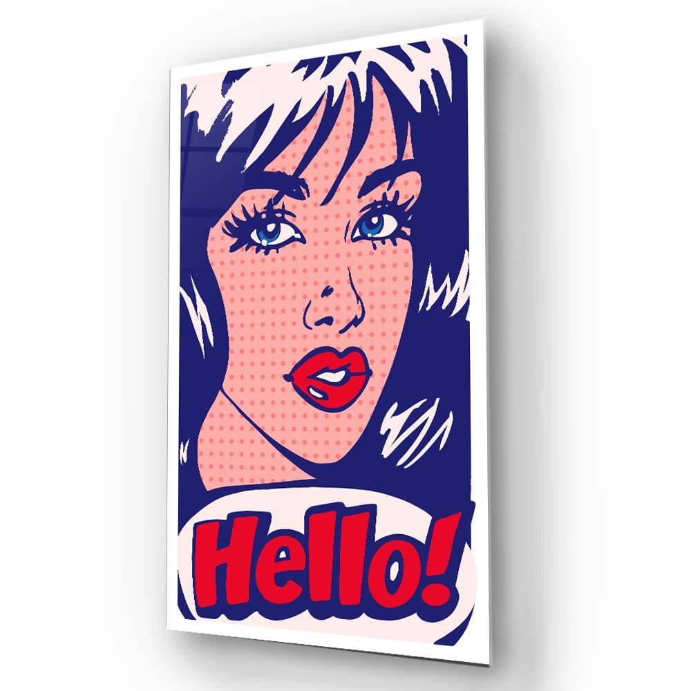 Hello! Retro Glass Wall Art - CreoGlass E-Shop