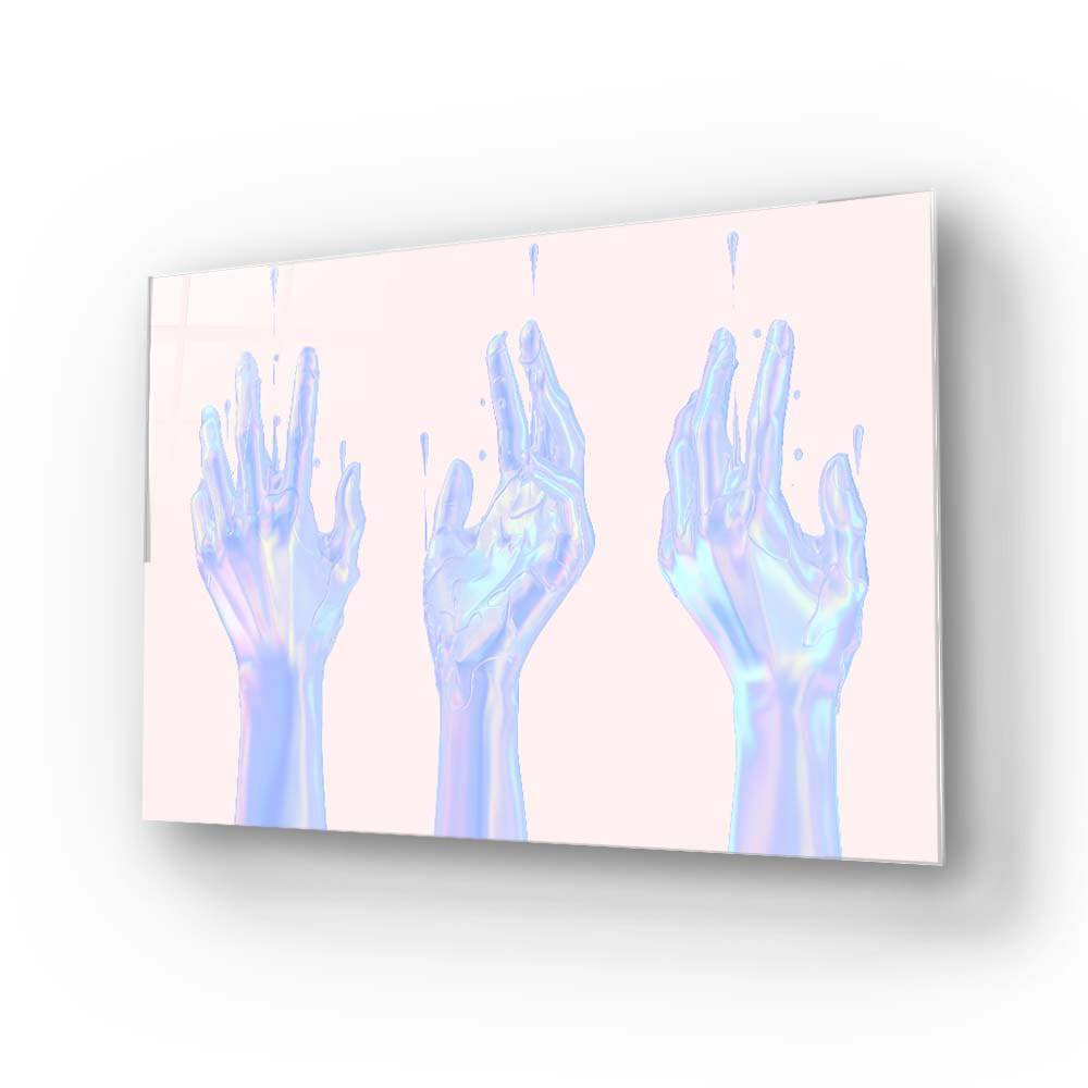 Holographic Hands Glass Wall Art - CreoGlass E-Shop