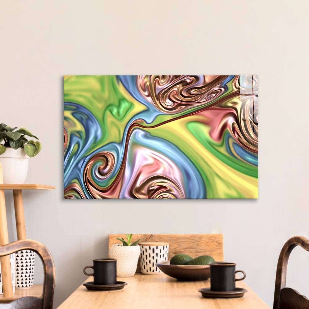 Holographic Oil Paint Glass Wall Art - CreoGlass E-Shop