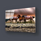 Horse Running Through Water Glass Wall Art - CreoGlass E-Shop