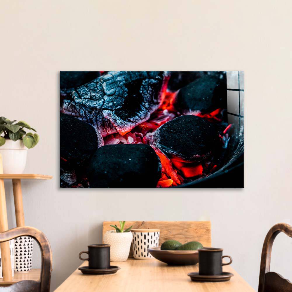Hot Coals Glass Wall Art - CreoGlass E-Shop