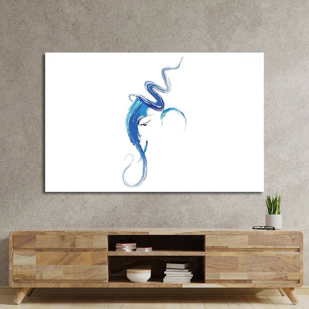 Illustration Hindu God Lord Ganesha Glass Wall Art - CreoGlass E-Shop