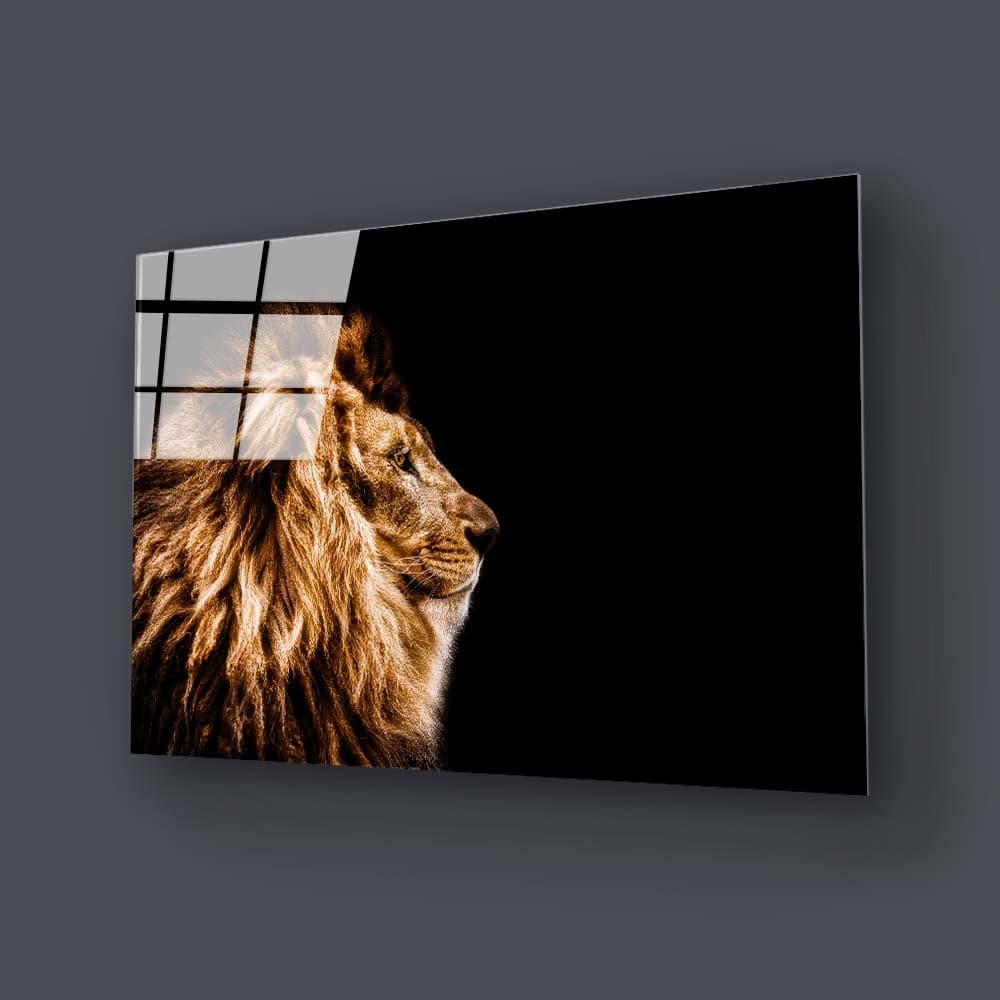 Lion Profile Glass Wall Art - CreoGlass E-Shop