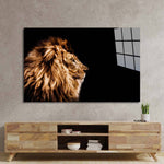 Lion Profile Glass Wall Art - CreoGlass E-Shop
