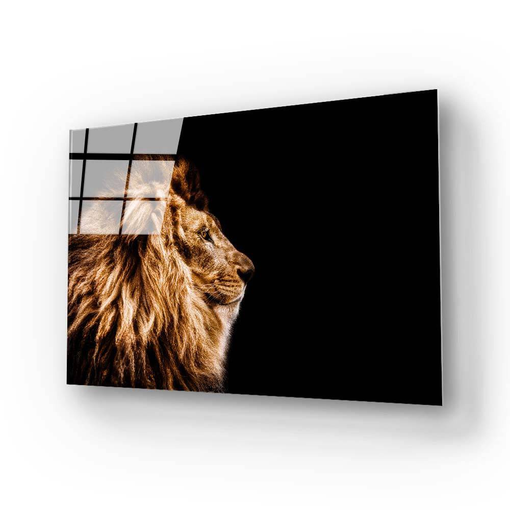 Lion Profile Glass Wall Art - CreoGlass E-Shop