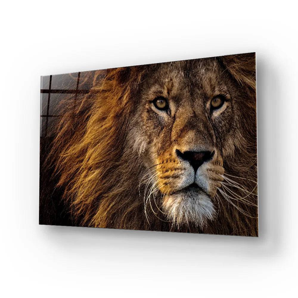 Lion's Portrait Glass Wall Art - CreoGlass E-Shop