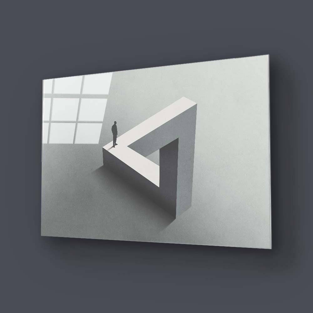 Lonely Optical Illusion Glass Wall Art - CreoGlass E-Shop