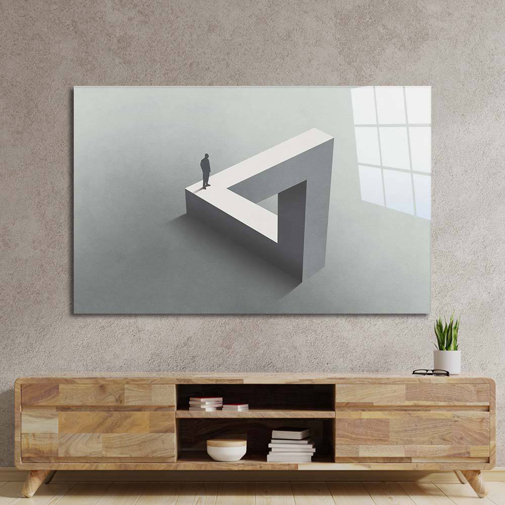 Lonely Optical Illusion Glass Wall Art - CreoGlass E-Shop