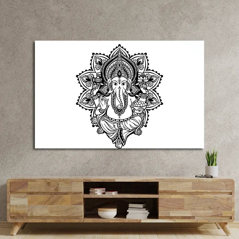 Lord Ganesh Glass Wall Art - CreoGlass E-Shop