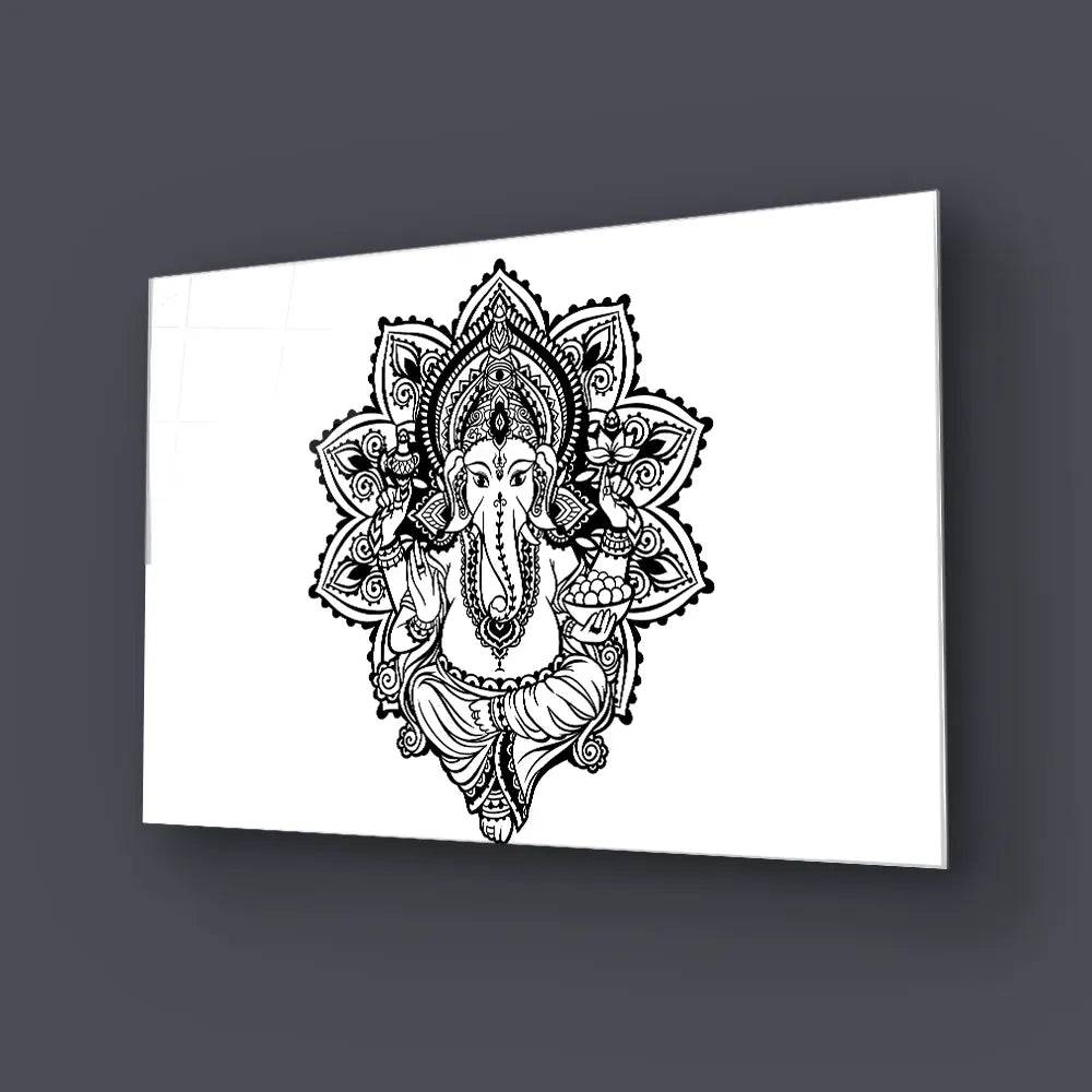 Lord Ganesh Glass Wall Art - CreoGlass E-Shop