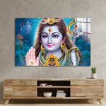 Lord Shiva Hindu God Om Hindi Glass Wall Art - CreoGlass E-Shop