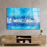 Manhattan, New York in Blue Glass Wall Art - CreoGlass E-Shop