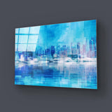 Manhattan, New York in Blue Glass Wall Art - CreoGlass E-Shop