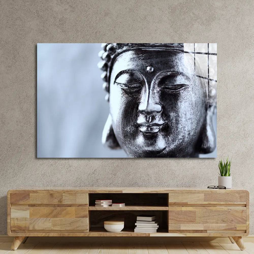 Meditating Buddha Statue Glass Wall Art - CreoGlass E-Shop