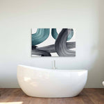 Minimal Green Brushstrokes Glass Wall Art - CreoGlass E-Shop