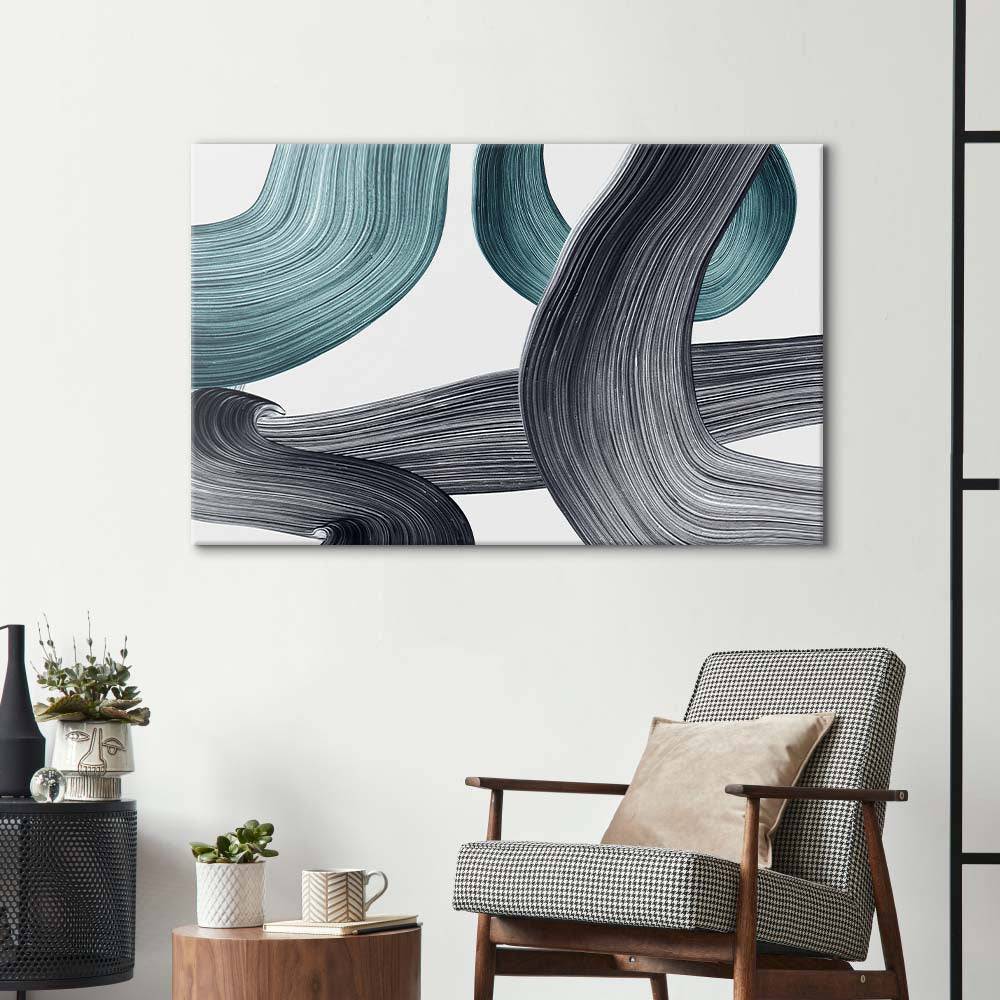 Minimal Green Brushstrokes Glass Wall Art - CreoGlass E-Shop