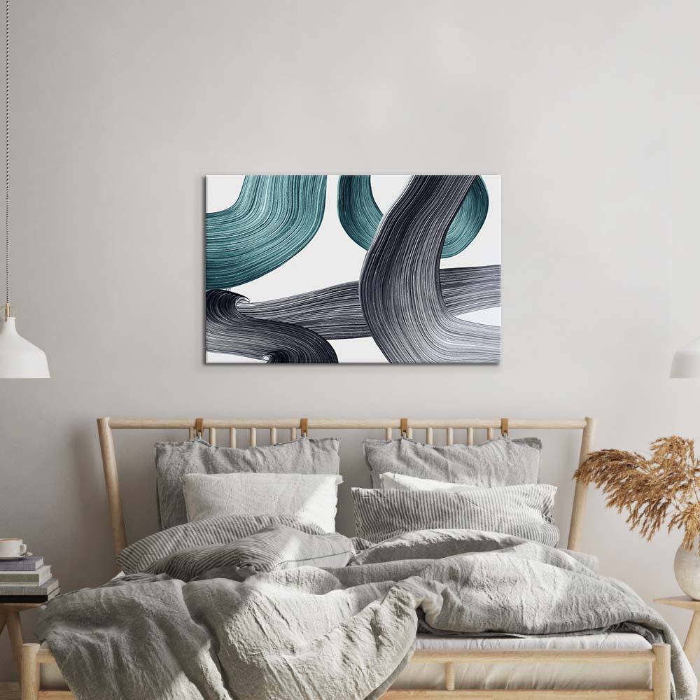 Minimal Green Brushstrokes Glass Wall Art - CreoGlass E-Shop
