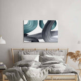 Minimal Green Brushstrokes Glass Wall Art - CreoGlass E-Shop