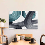 Minimal Green Brushstrokes Glass Wall Art - CreoGlass E-Shop