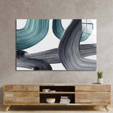 Minimal Green Brushstrokes Glass Wall Art - CreoGlass E-Shop