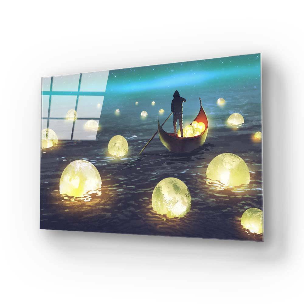 Moon Sailor Glass Wall Art - CreoGlass E-Shop