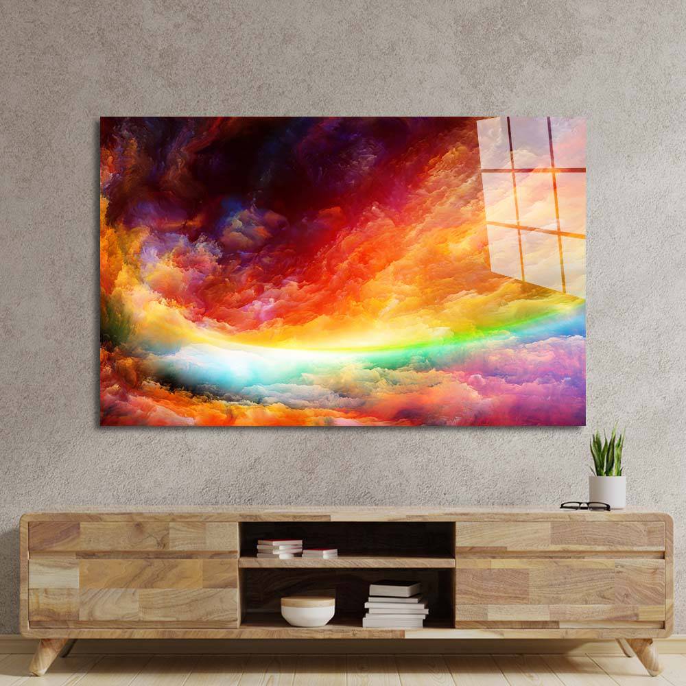 Multi-Coloured Clouds Glass Wall Art - CreoGlass E-Shop