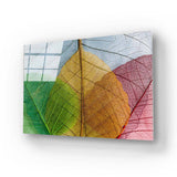 Multi-Coloured Leaves Glass Wall Art - CreoGlass E-Shop