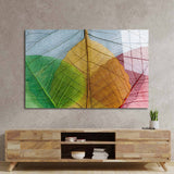 Multi-Coloured Leaves Glass Wall Art - CreoGlass E-Shop