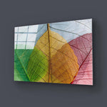 Multi-Coloured Leaves Glass Wall Art - CreoGlass E-Shop