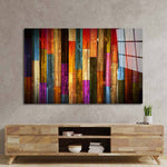Multi-Coloured Wooden Wall Glass Wall Art - CreoGlass E-Shop