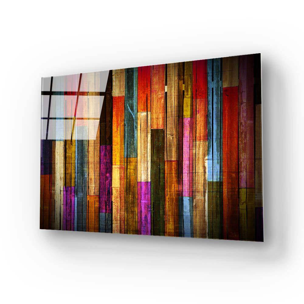 Multi-Coloured Wooden Wall Glass Wall Art - CreoGlass E-Shop