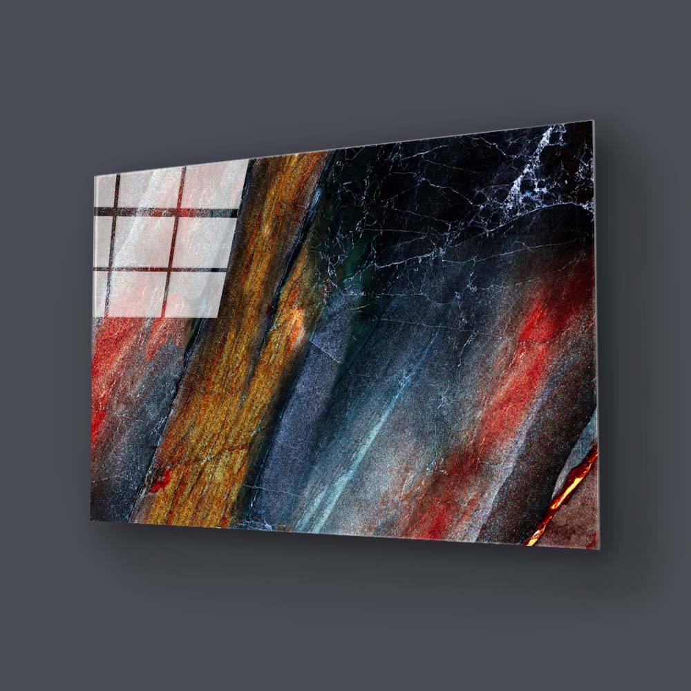 Natural Multi-Coloured Marble Glass Wall Art - CreoGlass E-Shop