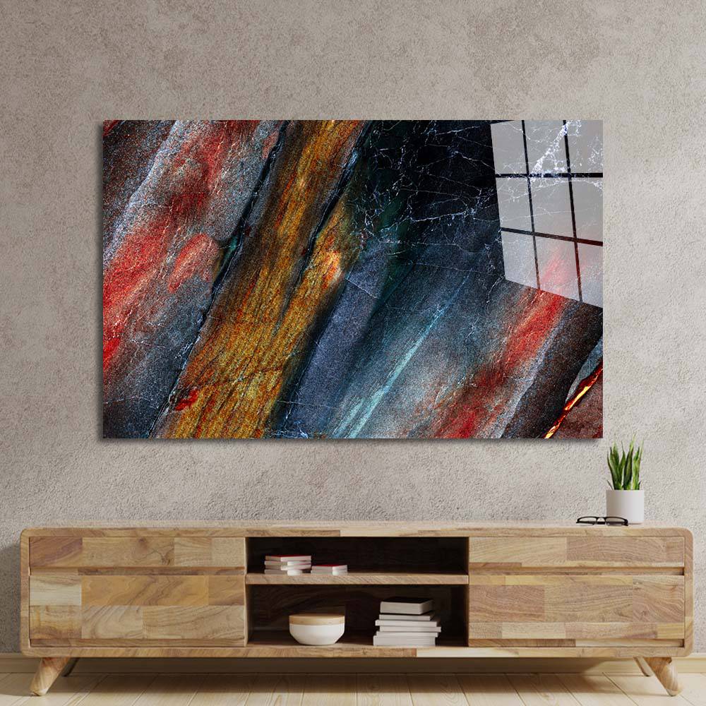 Natural Multi-Coloured Marble Glass Wall Art - CreoGlass E-Shop