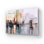 New York Bridge Impressionism Glass Wall Art - CreoGlass E-Shop
