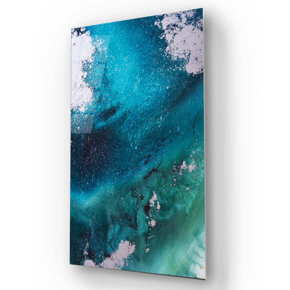Ocean Seascape with Seafoam Glass Wall Art - CreoGlass E-Shop