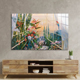 Oil Painting Garden Glass Wall Art - CreoGlass E-Shop