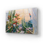 Oil Painting Garden Glass Wall Art - CreoGlass E-Shop