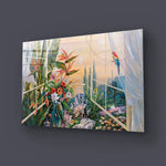 Oil Painting Garden Glass Wall Art - CreoGlass E-Shop