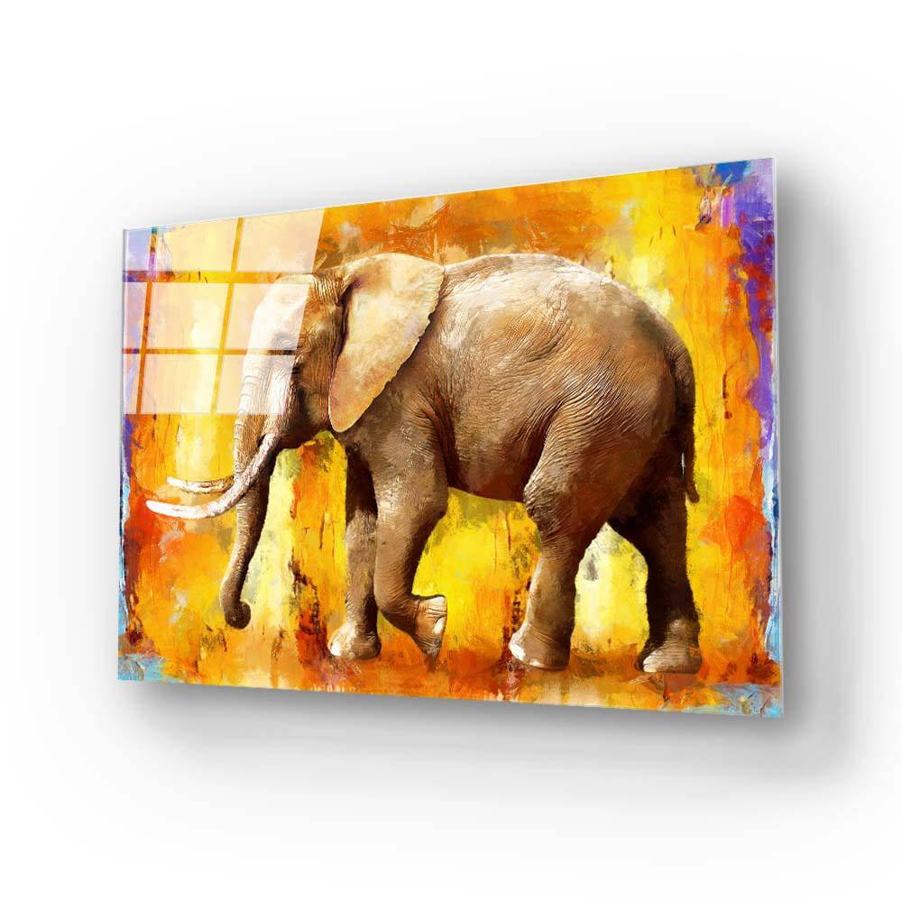 Painted Elephant Glass Wall Art - CreoGlass E-Shop