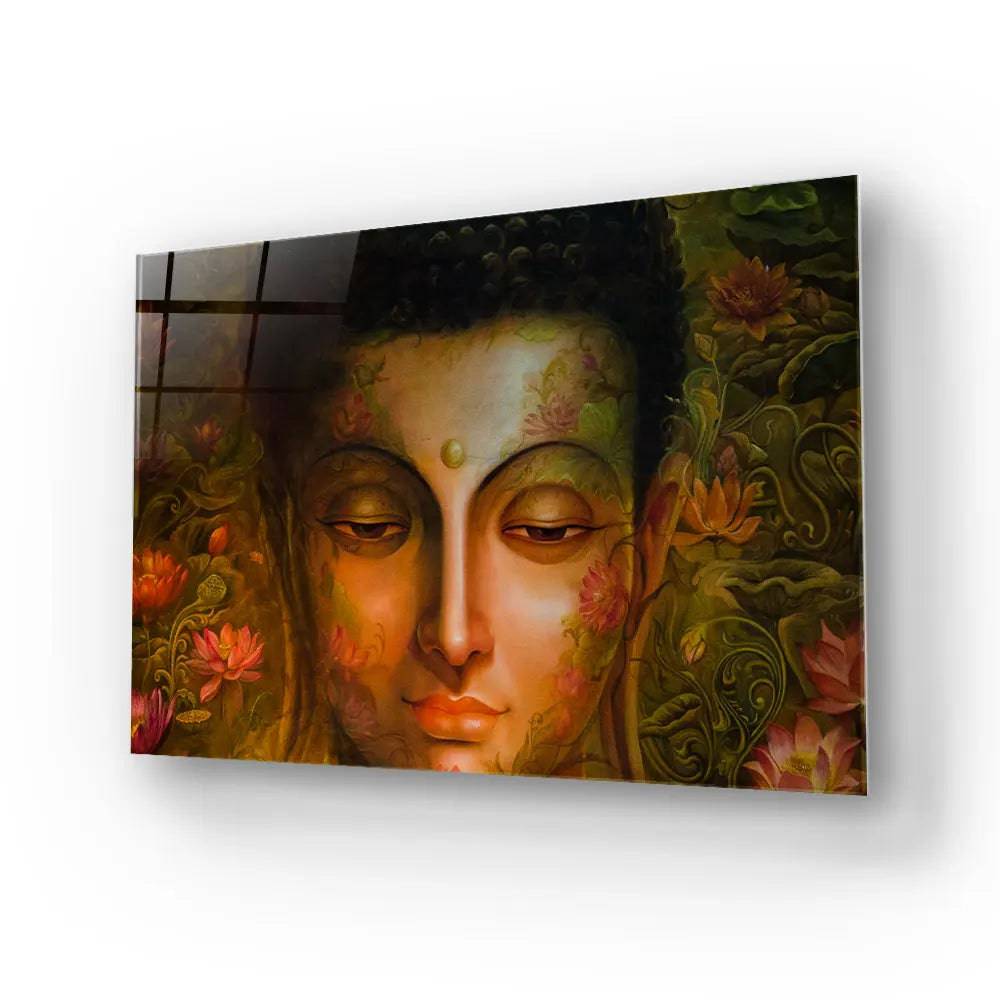 Painting Budha Glass Wall Art - CreoGlass E-Shop