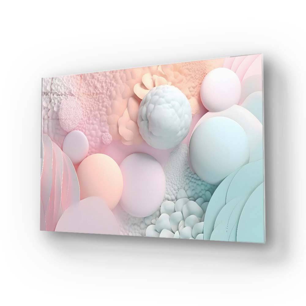 Pastel 3D Bubbles Glass Wall Art - CreoGlass E-Shop