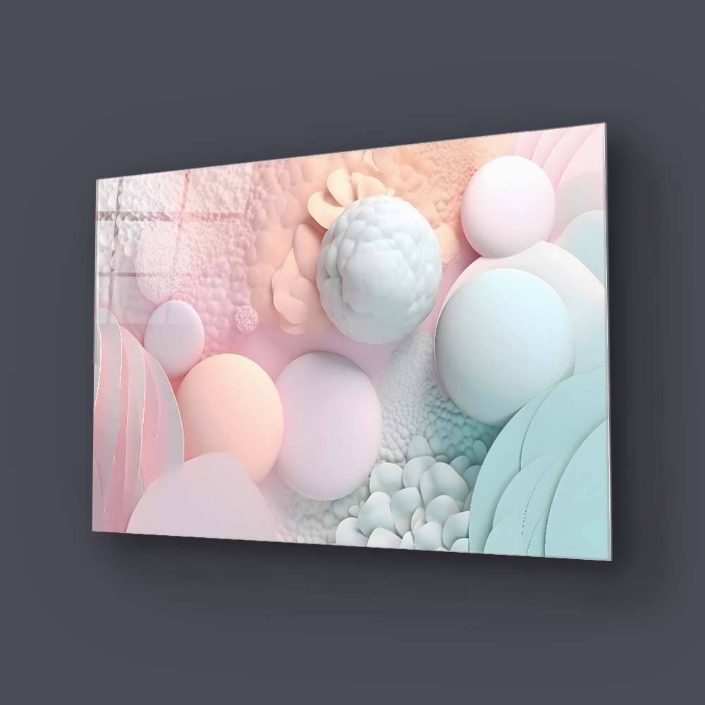 Pastel 3D Bubbles Glass Wall Art - CreoGlass E-Shop