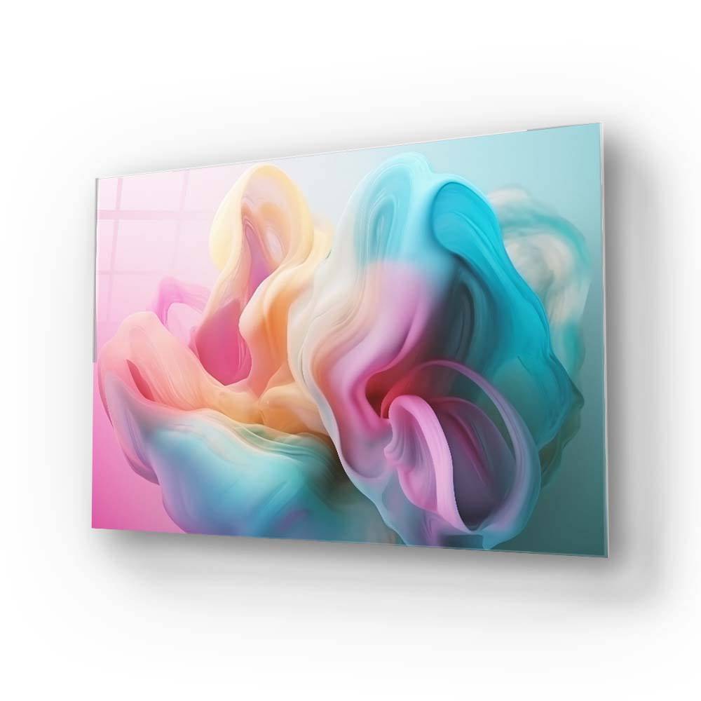 Pastel 3D Cloud 2 Glass Wall Art - CreoGlass E-Shop
