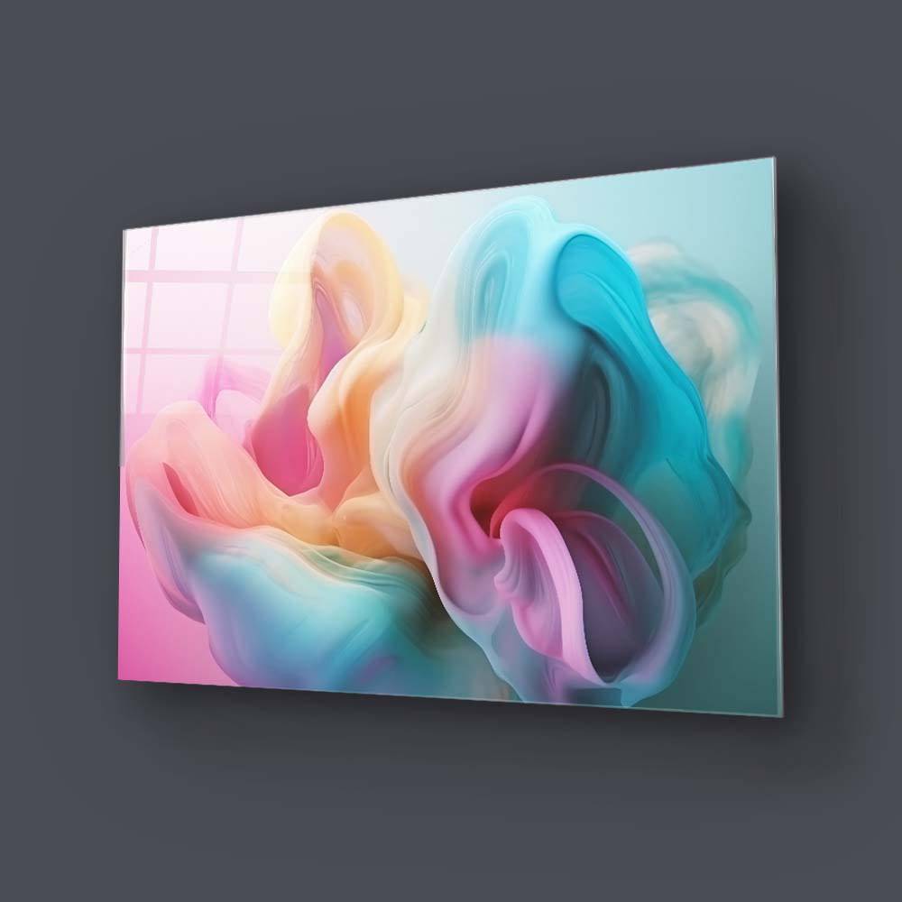 Pastel 3D Cloud 2 Glass Wall Art - CreoGlass E-Shop