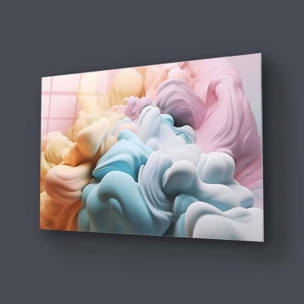 Pastel 3D Cloud Glass Wall Art - CreoGlass E-Shop